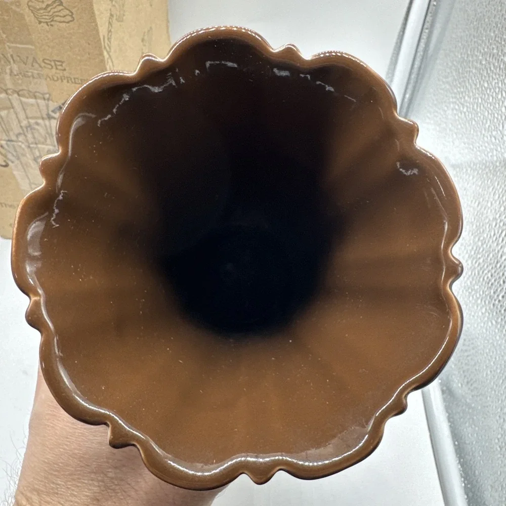 VASE chocolate brown HOMER LAUGHLIN FIESTA 9 5/8